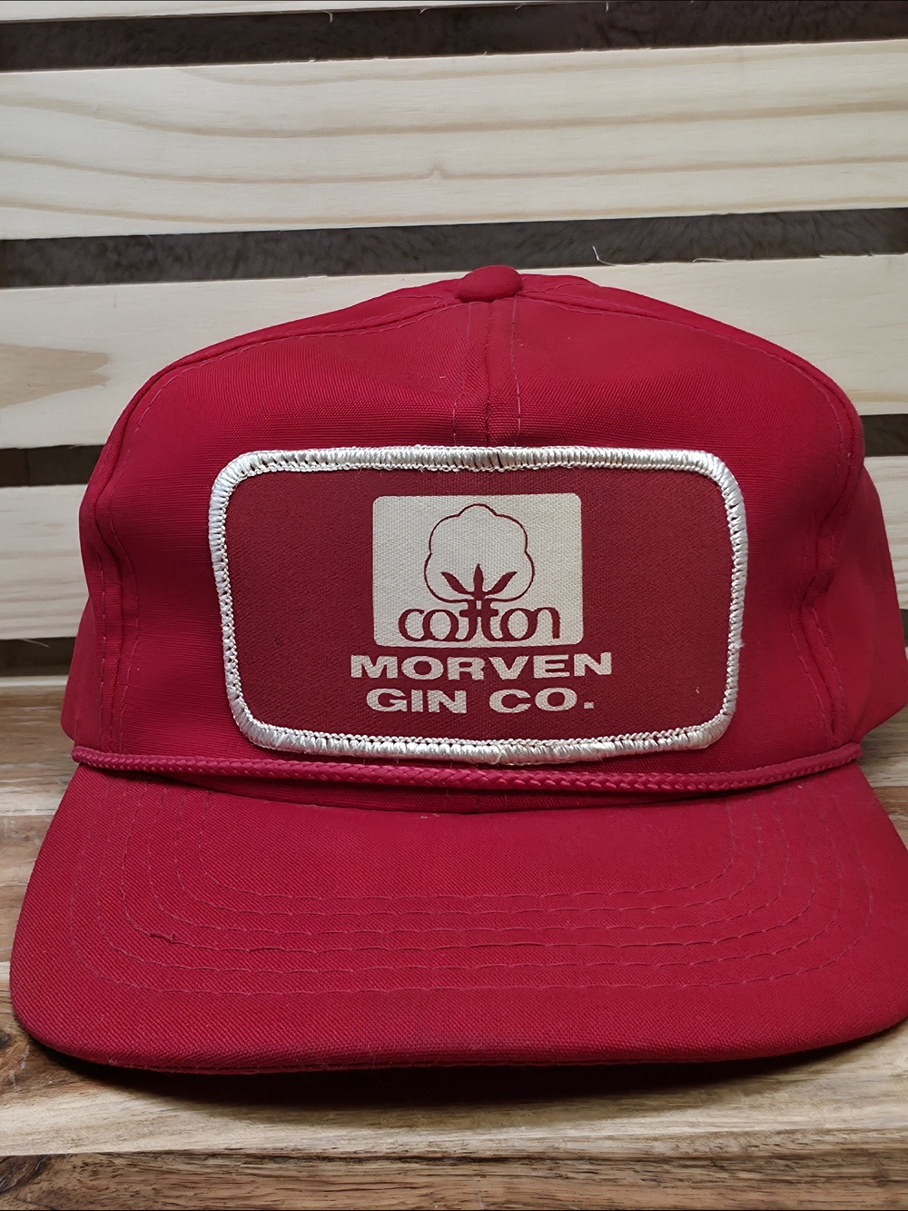 Red Trucker Hat with Embroidered Patch